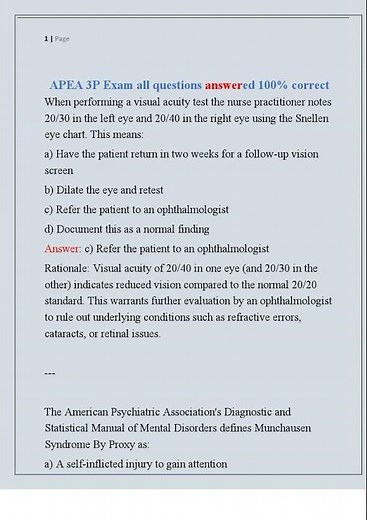 APEA 3P Exam all questions answered 100% correct0001