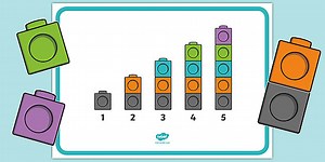 Interlocking Cubes Step Pattern 1 to 5 Poster