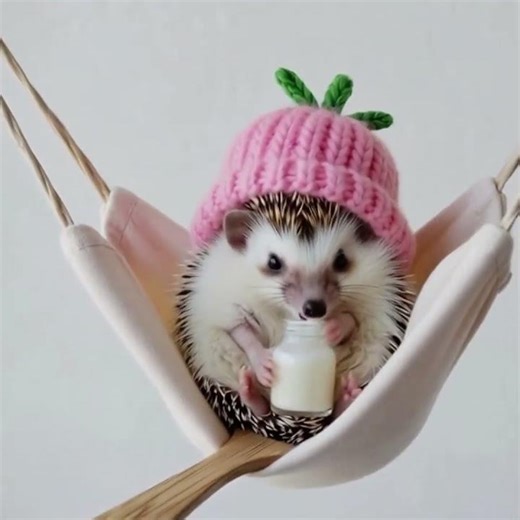 Adorable Baby Hedgehog Drinking Milk 🦔🥛 | Cozy Hygge Instrumental Vibes