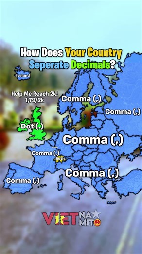 How does your country seperate decimals? | #fyp #shorts #viral #mapping #geography