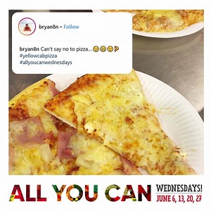 It’s a full house here at Yellow Cab Pizza Co. for Pizza and Soda All-You-Can! Guess how many slices we've served so far? #MaxsGroupAYCWednesdays Click here for more info: bit.ly/YCAllYouCan | Yellow Cab Pizza Co.
