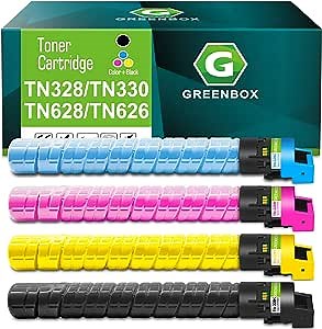 GREENBOX Compatible for TN328 Toner Cartridge Replacement for Konica AAV8130 AAV8230 AAV8330 AAV8430 for Minolta Bizhub C300i C360i C250i C7130i Printer (28,000 Pages High Yield, KCMY, 4-Pack)