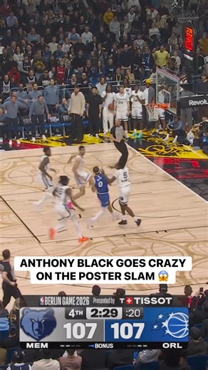 Anthony Black drives inside and throws down the HUGE POSTER jam over MULTIPLE defenders! 😮‍💨 MEM-ORL • NBA on Prime NBA Berlin Game 2026 presented by Tissot Tap to Watch ➡️ https://www.nba.com/how-to-watch-game-redirect/0022500578?partnerRef=NBA&platform=Facebook&surface=Post | NBA