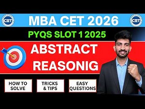 Mba cet Previous Year Solved Questions 2026 | Mba Cet Abstract Reasoning Slot 1 Paper