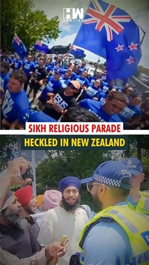 #Shorts | New Zealand: Sikh Nagar Kirtan halted by far-right group performing haka dance