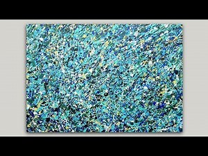 Abstract Multicolored Splatter Acrylic Painting