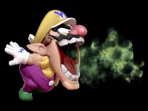 Wario screams after eating garlic