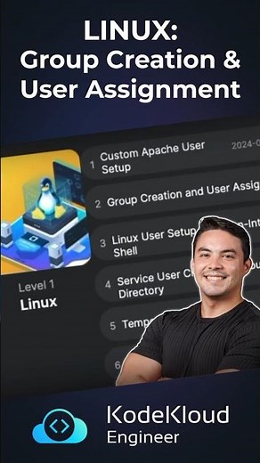 Group Creation and User Assignment | Linux Series | KodeKloud Engineer #shorts