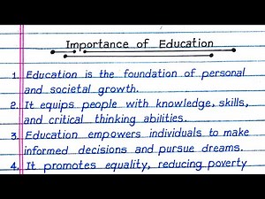 10 Lines Essay On Importance Of Education l Essay on Importance Of Education In English