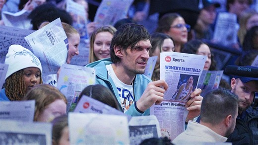 Watch Boban Marjanovic tower over UConn student section in viral moment