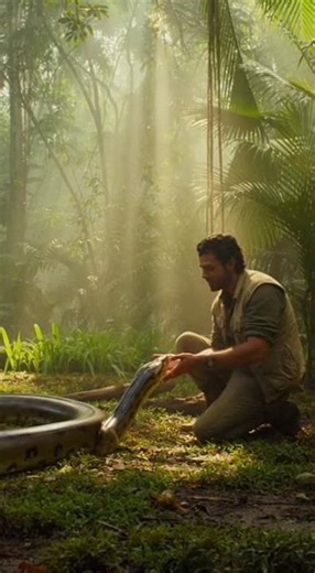 Great friendship with the Amazon giant python #amazon #python #short #viralvideo