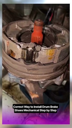 Correct Way to Install Drum Brake Shoes Mechanical Step by Step #shorts #mechanic