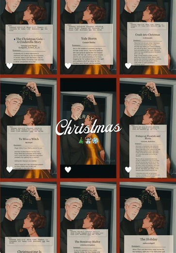 Happy Christmas to everyone who celebrates! 🎄🤍 In honor of it, here’s some lovely Dramione Christmas reads. (: BEAUTIFUL ART by makaykirei_art (IG) 🫶🏼 #dramione #dracomalfoy #hermionegranger