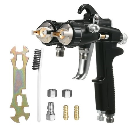 Electric paint sprayer,Silver Air Powered Nozzle Dual Heads Dual Heads Two Spray Professional Air Heads Two Component Two Component Mirror Paint Sprayer Air Powered Spray Component Mirror Silver - Walmart.ca