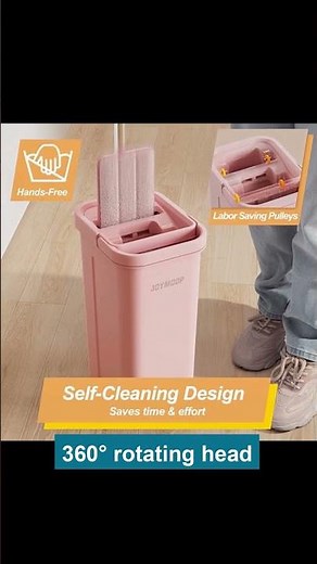 JOYMOOP Pink Mop and Bucket with Wringer Set for Home, with 3 Reusable Microfiber Mop Review — Pros