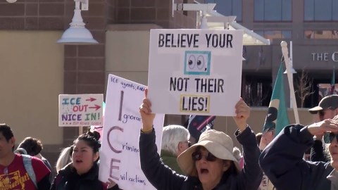 ICE protest “Free America Rally” in downtown Albuquerque