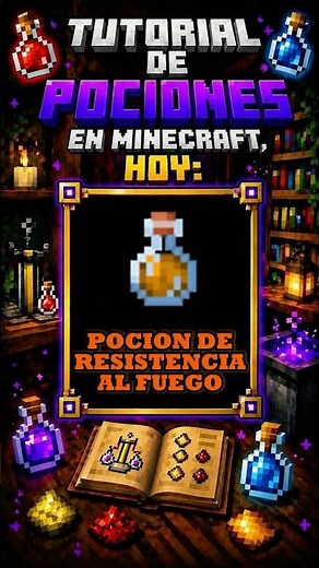 ¿Cómo crear poción de resistencia al fuego? - Minecraft #minecraft #viral #foryou #fypシ #tutorial