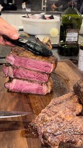 Chef Az on Instagram: "Here are 3 reverse seared two-inch cowboy steaks. They were seared over lump charcoal and cooked to 128 degrees internal. Absolute Perfection. Happy Friday Everyone ♥️🥩👨🏽‍🍳"