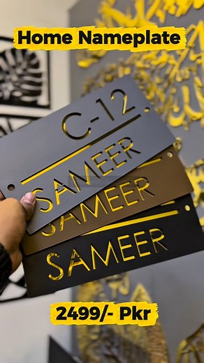 Upgrade your home’s first impression! ✨ Our Custom Matt Grey Acrylic Name Plate adds a sleek, modern touch to any entrance.  Laser-cut perfection ️ Durable & weather-resistant  Custom-made for your home  Order now at CreativeStudio.com.pk #creativestudio #homedecorpk #acrylicnameplate #happycustomer #creativestudiocompk | Creative Studio | Facebook