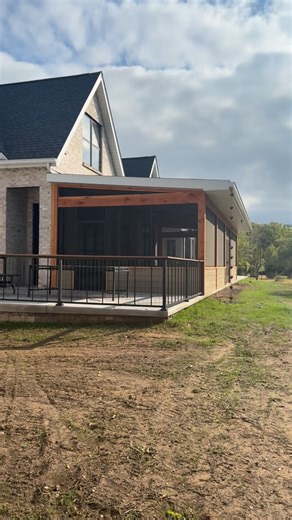 We love how this screened-in porch came together! This project features quality products such as: - Custom fir timbers & T&G fir ceiling - Westbury screen system - Westbury VertiCable aluminum rail system with TimberTech capped drink rail - TimberTech PVC Vintage collection “Cypress” decking - LP SmartSide “Dune” siding Built by JMC Remodeling | Eldridge Lumberyard