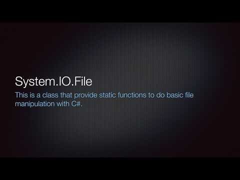 Introduction to Video Series about System.IO.File class
