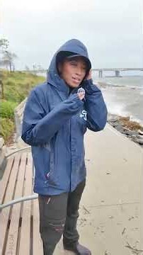 Nor'easter- wind, waves at NY's Rockaway Beach
