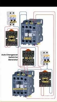 Auto Changeover Wiring | Grid to Generator Using Contactor, Timer & Relay