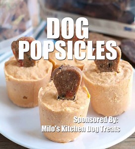 Make your furry friend their own special treat at home. With a few simple ingredients you can make these easy Dog Popsicles using Milo's Kitchen homestyle dog treats. Recipe-->https://www.foodlovinfamily.com/dog-popsicles/ #ad Walmart | Foodlovinfamily