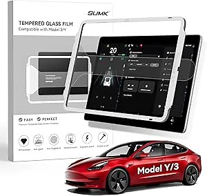 Screen Protector for Tesla Model Y /3 Accessories (No for 3 Highland & Y Juniper), [9H & Anti-scratch & Fingerprint] 15 inch Front Protector for Model Y (2020~2024) Model 3 (2017~2023) - Glossy