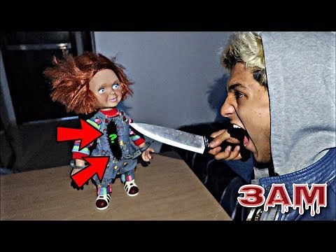 DO NOT CUT OPEN HAUNTED CHUCKY DOLL AT 3AM!! *OMG WHAT'S INSIDE THE CHUCKY*