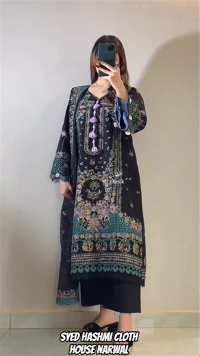 Black Printed Embroidered Suit 🖤✨ | Stylish Eid Outfit | Syed Hashmi Cloth House Narowal