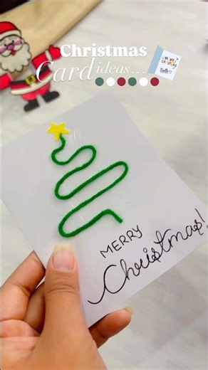 Can You Really Make a Beautiful Christmas Tree Card in Just 5 Minutes Using Wool? #shorts
