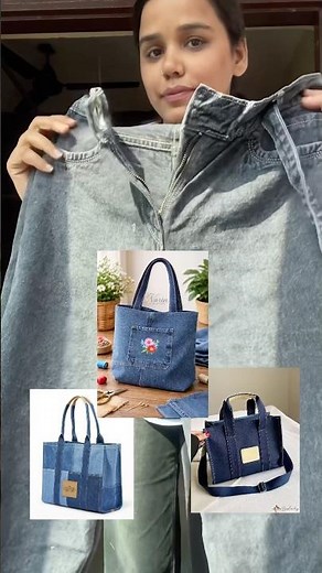 DIY: Tote bag from jeans😲🛍️#sustainablefashion #totebag #upcycle