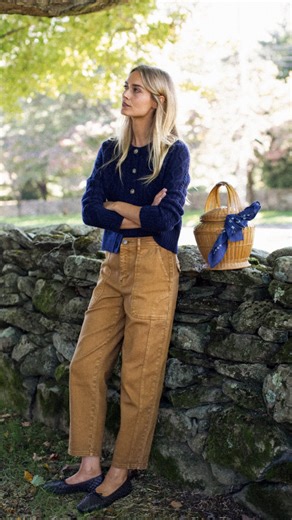Marea by Liz Joy on Instagram: "Years in the making, our first denim collection arrives tomorrow. Annie and Liz walk us through the Haven and the Meade, sharing details on fit, washes, and how each silhouette wears. The Meade is available in indigo, white, and golden brown, and the Haven in indigo and white. All denim sizing is being answered in Stories today and will be saved to our Denim Highlight for reference. Arriving tomorrow at 10am EST"