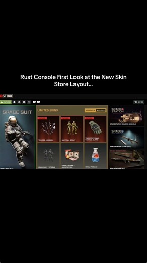 Rust Console First Look at the New Skin Store Layout…#shorts #rust #rustconsole