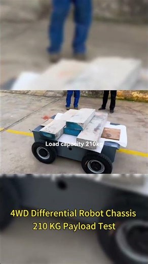 210 KG Payload 4WD Differential Robot Chassis Test