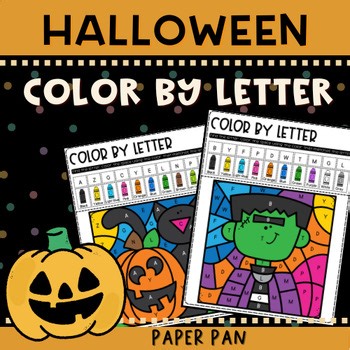 Halloween Color by Letter Worksheets | Uppercase & Lowercase Alphabet Activities