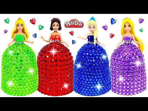 DIY How to Make Play Doh Super Sparkle Dresses for Disney Princesses