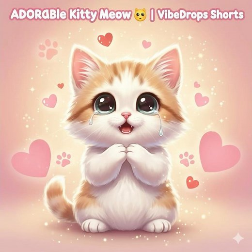 Adorable Cartoon Kitty Meow 🐾 | Funny Cute Cat Sound Effect | VibeDrops #95