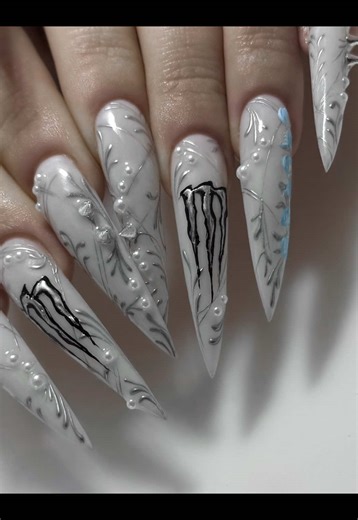 Creative White Monster Energy Nail Art Ideas