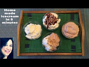 3 different flavor home made ice cream in 5 minutes | Easy ice cream with 3 ingredients | dessert