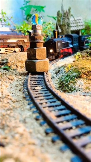 TRAIN vs GIANT NUT ⚡Obstacle Jump! 😱🚂#rccars #shorts #mrtrain5