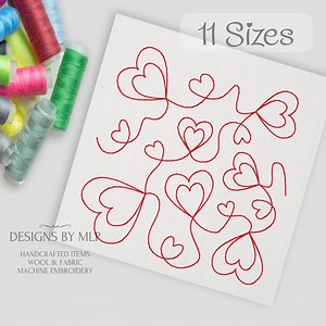 Fun Double Hearts Edge to Edge Quilt Pattern, E2E Quilt Block Machine Embroidery Design, Continuous Line Single Run Quilting, ITH Quilt - Etsy