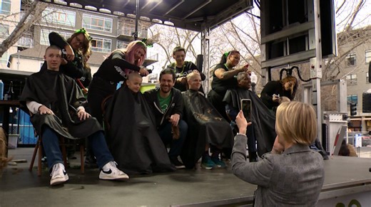 ‘Brave the Shave’: Dozens sit in barber’s chair, raising money for childhood cancer research