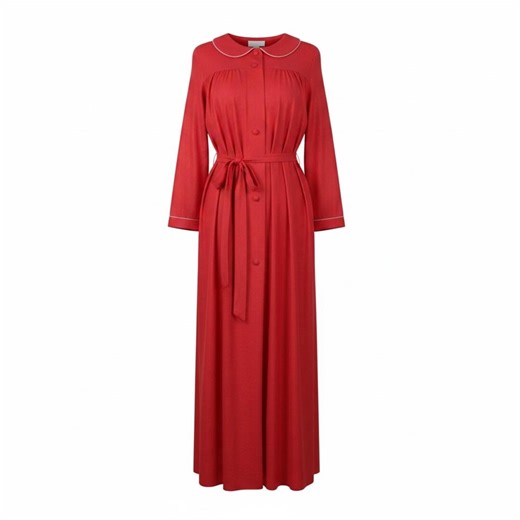 Vintage Lorraine Red Nylon Robe Large Button Front Belted Housecoat - Etsy