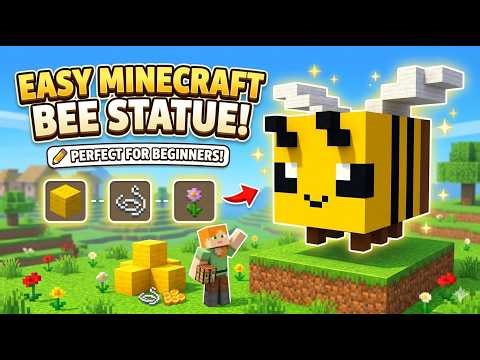 Minecraft Tutorial: Easiest 1x1x1 Bee Statue Build (Step-by-Step) 🐝