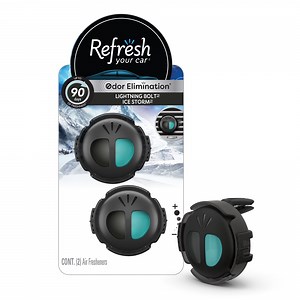 Refresh Your Car Mini Diffuser Car Air Fresheners, Lightning Bolt / Ice Storm Scent, 2 Pack - Walmart.com