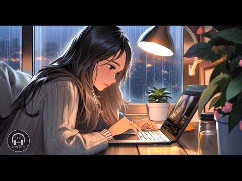Chill Lofi Vibes 📚 Relaxing study music with night work space ambience ~ Lofi radio | Chillhop mix