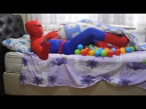 Spiderman POO PRANK! Colored Kids Balls with Frozen Elsa, Joker Superhero Fun Movie In Real Life IRL