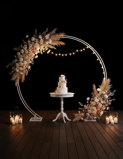 Round Wedding Arch Stand, White Metal Circle Backdrop Frame, Ceremony Arch for Balloons, Flowers, Baby Shower, Party Decor - Etsy